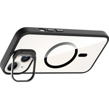 Najmaddin Joko Apple iPhone 13 Remim Lensli Magsafe Standlı Kapak - Siyah Najmaddin Markaon