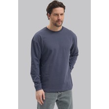 Mencod 5615 Erkek Uzun Kollu Basic T-Shirt %100 Pamuk Regular Fit Bisiklet Yaka Sweat