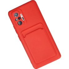 Najmaddin Newface Xiaomi Redmi Note 10 Pro Kılıf Kelvin Kartvizitli Silikon - Kırmızı Najmaddin