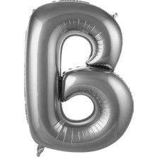 Deniz Parti B Harfi Gümüş Folyo Balon 34"- 76 cm