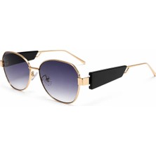 Toz Vintage Plezen Gold Metal Çerçeveli Degrade Camlı Oval  Vintage Retro Güneş Gözlüğü