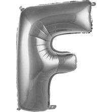 Deniz Parti F Harfi Gümüş Folyo Balon 34"- 76 cm