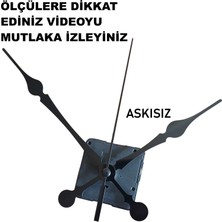 Cnr Shop Saat Mekanizması 18 mm Şaft Boyu Akar Sessiz Çalışır, Büyük Boy Akrep-Yelkovan-Saniye-(Askısız)
