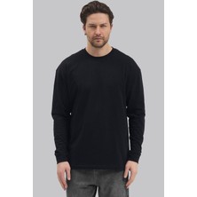Mencod 5615 Erkek Uzun Kollu Basic T-Shirt %100 Pamuk Regular Fit Bisiklet Yaka Sweat