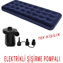 Özbience Konforlu Tek Kişilik Şişme Yatak ve Elektrikli Hava Pompası Seti
