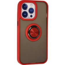 Najmaddin Newface iPhone 15 Pro Kılıf Montreal Yüzüklü Silikon Kapak - Kırmızı Najmaddin Mar