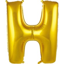 Deniz Parti H Harfi Altın Folyo Balon 34"- 76 cm