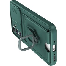 Najmaddin Newface Samsung Galaxy A36 Kılıf Zuma Kartvizitli Yüzüklü Silikon - Yeşil Najmaddin