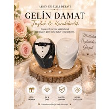 House Gelin Damat Tasarımlı Seramik Tuzluk & Karabiberlik – Şık ve Özel Düğün Konsepti