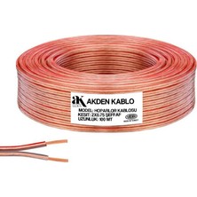 Kablo 2X0,75MM Şeffaf Hoparlör Kablosu 48 Tel Tam Kesit