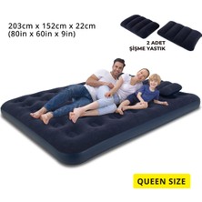 Özbience Konforlu Şişme Yatak Seti 203X152X22CM, Pompa ve Yastıklı, 250 kg Kapasite