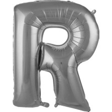 Deniz Parti R Harfi Gümüş Folyo Balon 34"- 76 cm