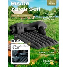 Özbience Şişme Yatak Seti, Elektrikli Pompa, Tamir Kiti ve Çanta, Siyah