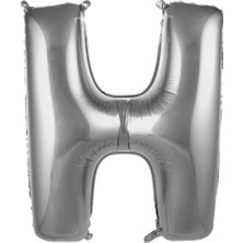 Deniz Parti H Harfi Gümüş Folyo Balon 34"- 76 cm