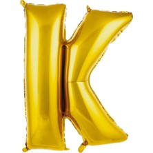 Deniz Parti K Harfi Altın Folyo Balon 34"- 76 cm