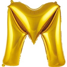 Deniz Parti M Harfi Altın Folyo Balon 34"- 76 cm