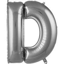 Deniz Parti D Harfi Gümüş Folyo Balon 34"- 76 cm