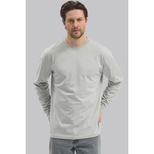Mencod 5615 Erkek Uzun Kollu Basic T-Shirt %100 Pamuk Regular Fit Bisiklet Yaka Sweat