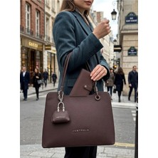 Just Polo Kadın Büyük Boy Premium Gümüş Logolu El Çantası ve Cüzdanı Kombin Tote Bag Ebat : 22 x 34 cm