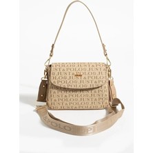 Just Polo Kadın Baskılı Ayarlanabilir Askılı Şık ve Lüks El & Omuz Çantası Shoulder Bag