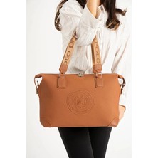Just Polo Kadın Büyük Valiz Boy Ayarlanabilir Askılı Lüks El ve Omuz Çantası Shopper Ebat: 33 x 40 cm