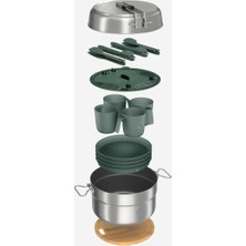 Özbience 4 Kişilik Paslanmaz Çelik Outdoor Yemek Seti, 25 Parça, Yapışmaz, Hafif