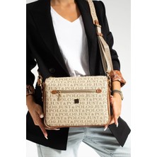 Just Polo Vizon Taba Kadın 3 Gözlü Çapraz Postacı ve Omuz Çantası 29X20CM PB2068
