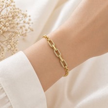 cm Jewelry Zirkon Taşlı Tiffany Zincir Bileklik – Gold Kadın Bileklik