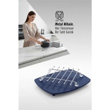 Pileli Store Juliette Serisi Krom Kare Metal Nihale - 19 cm Isıya Dayanıklı Lüks Tencere Altlığı