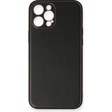 Newface Muratech New Iphone 12 Pro Max Kılıf Coco Deri Silikon Kapak - Siyah