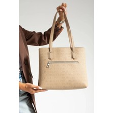 Just Polo Günlük Kombinlere Uygun Kadın Orijinal Vizon Büyük Boy Şık El Çantası Tote Bag