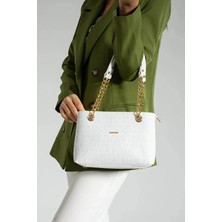 Just Polo Kadın Orta Boy Zincir Detaylı Ayarlanabilir Askılı Şık El & Omuz Çantası Shoulder Bag