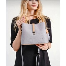 Just Polo Kadın Kabartmalı Ayarlanabilir Askılı Şık El ve Omuz Çantası Shoulder Bag Ebat: 20 x 22 cm