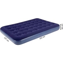 Özbience Lacivert Unisex Çift Kişilik Şişme Yatak 191X137X22 Cm, Rahat ve Pratik Kullanım