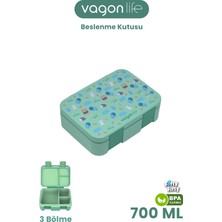 Özbience 700 ml Çocuk Beslenme Kutusu, Sızdırmaz ve Üç Bölmeli, Pratik Kullanım