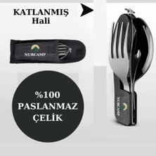 Özbience Pratik Katlanabilir Çatal Bıçak Seti, Seyahat ve Kamp Malzemesi