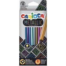 Carioca 12 Renk Metalik Kuru Boya Seti Malzeme ile Koyu Renk Yüzeyler İçin Uygun