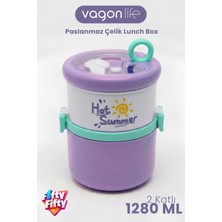 Özbience 1280 ml Paslanmaz Çelik Çok Katlı Sızdırmaz Sefer Tası