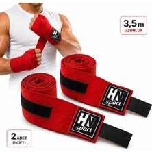 HN Sport Boks Kick Boks Muay Thai Wushu Sanda Tüm Sporlar Için El Bandajı 3,5 M. X 2 Adet Elastik Boks Bandajı