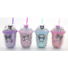 Özbience Sevimli Kuromi Figürlü Pipetli Kapaklı Şık Kupa Bardak