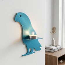 Solay Renk Seçenekli Papağan Duvar Mumluluğu – 2 Adet Tealight Mum Hediye
