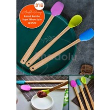 Özbience Isıya Dayanıklı Bambu Spatula Seti, Silikon Uçlu, Pratik Mutfak Aracı