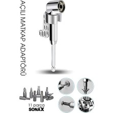 Uravas Store 105° Açılı Matkap Adaptörü Seti – 1/4” Hex Şaftlı, 11 Parça Çok Fonksiyonlu Vidalama Uçları 722452