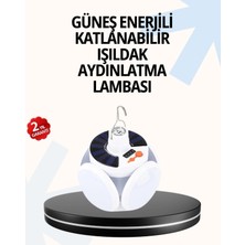 Özbience Enerji Tasarruflu Katlanabilir 5 Kanatlı Solar LED Bahçe ve Kamp Lambası