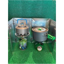 Özbience 4 Kanatlı Büyük Boy Kamp Metal Rüzgar Kesici Rüzgarlık