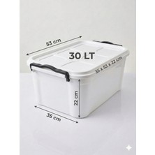 Plastora Home 30 Litre Çok Amaçlı Renkli Organizer Kilitli Plastik Saklama Kutusu, Oyuncak Saklama Kutusu