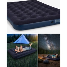 Özbience Konforlu Çift Kişilik Şişme Yatak, Yumuşak Flokeli Yüzey