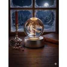 Allwin 3D Kristal Küre Peri Firgürlü Sevgiliye , Doğum Günü Hediyesi Hologram Cam Küre Masa Dekoru