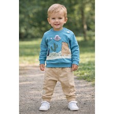 Atlas Baby House Erkek Bebek-Çocuk %100 Pamuk Sevimli Uzay Baskılı 2'li Takım 6-18 Ay
