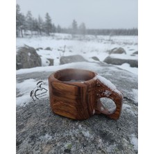 Özbience El Yapımı Ahşap Kuksa, Doğal ve Şık Taşınabilir Kupa